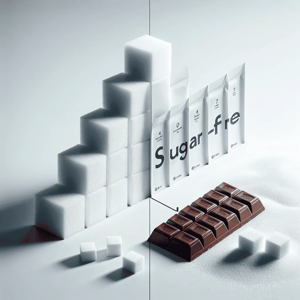 Sugar cubes comparison -- regular chocolate contains many sugar cubes worth of sugar