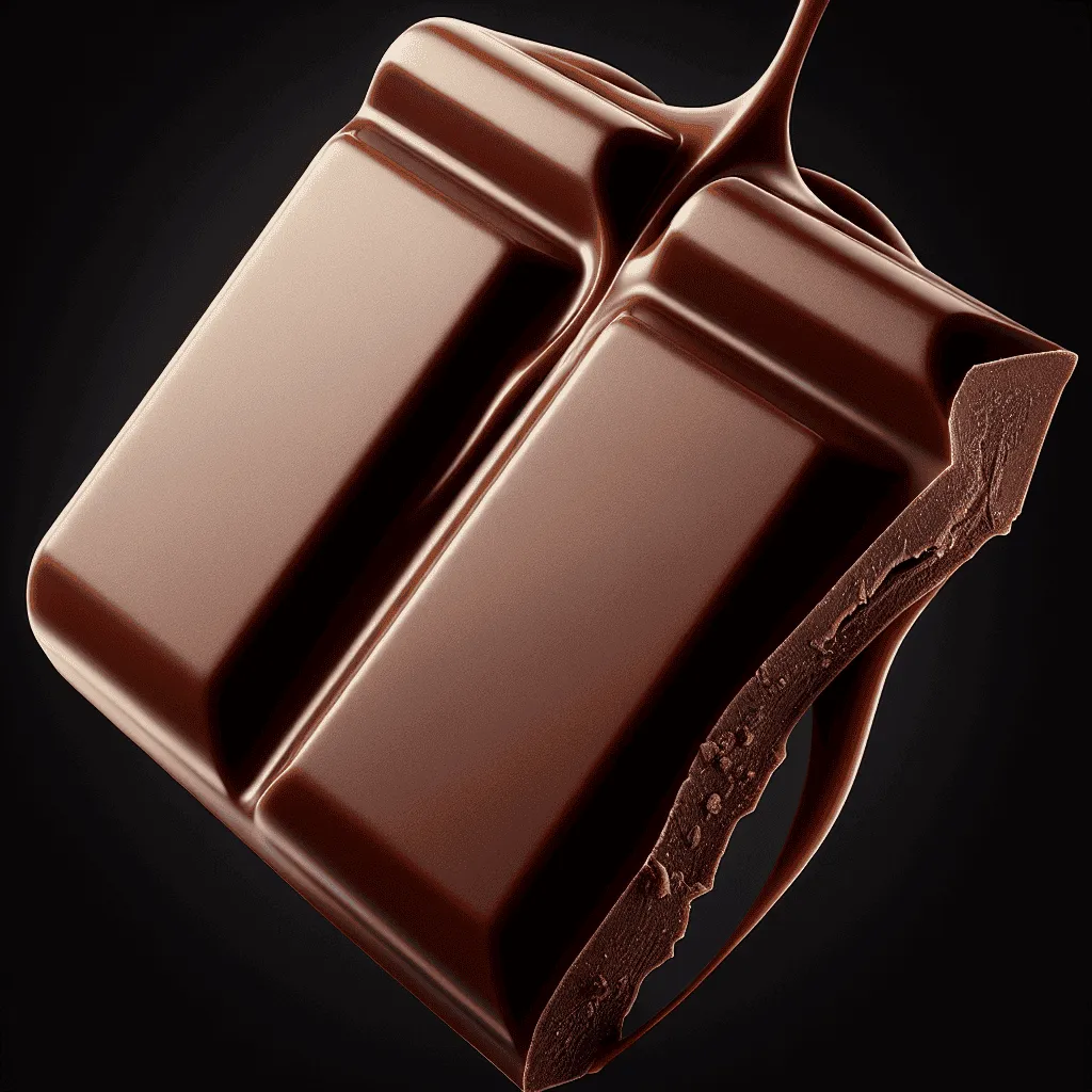 Smooth milk chocolate being snapped