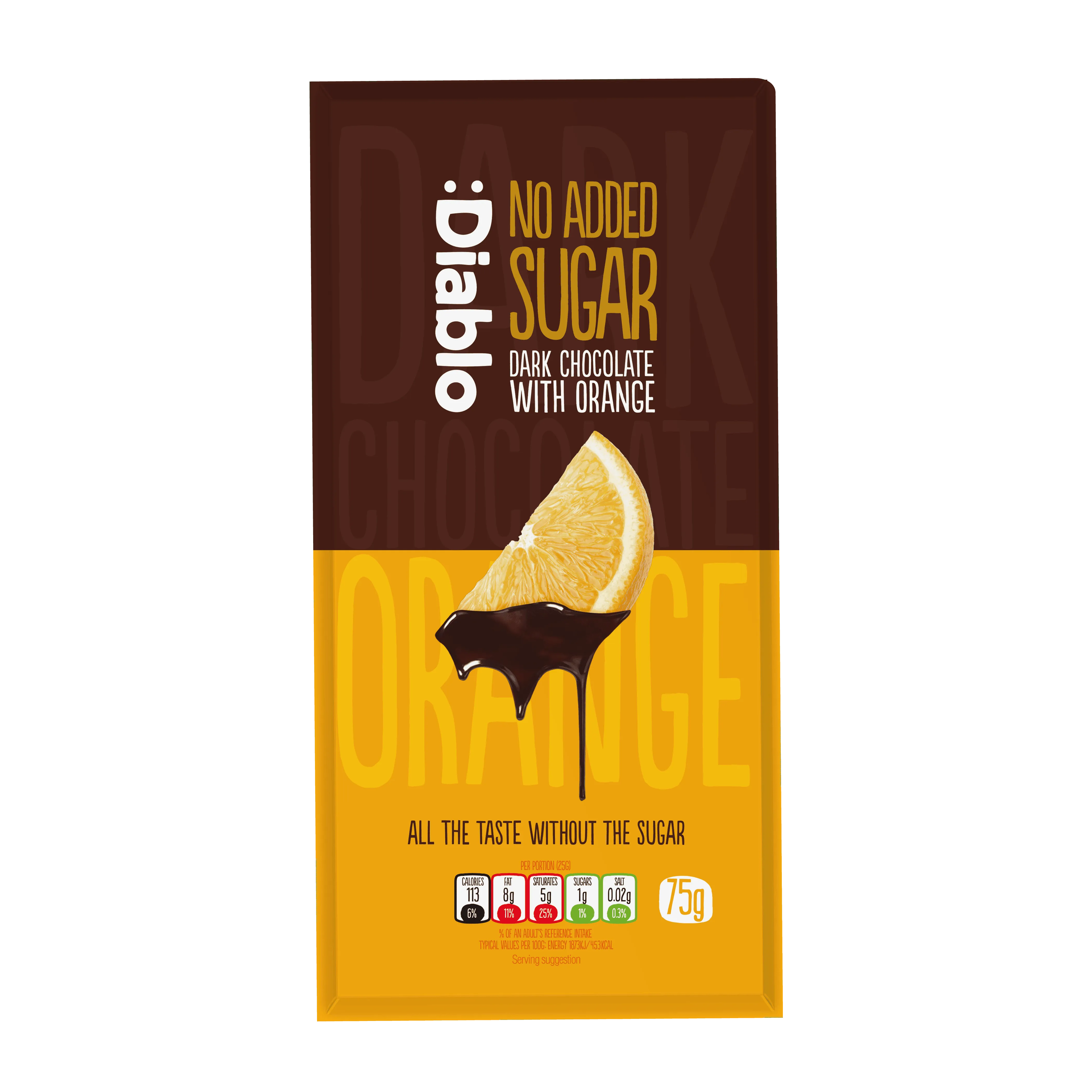 Diablo No Added Sugar Chocolate Orange Bar