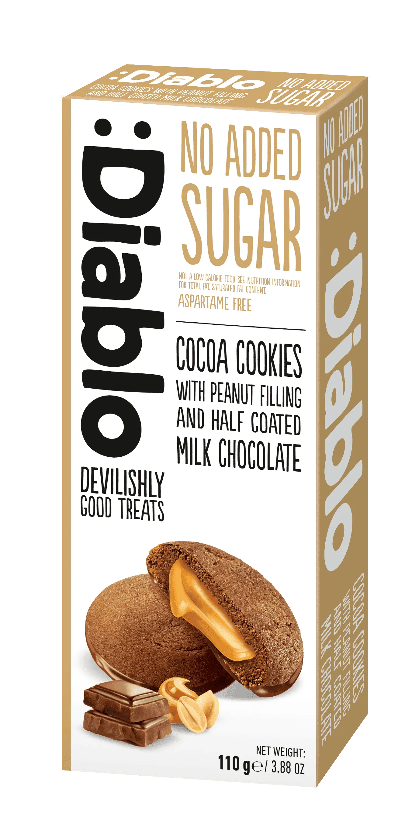 Diablo Sugar Free Cocoa Peanut Cookies 110g