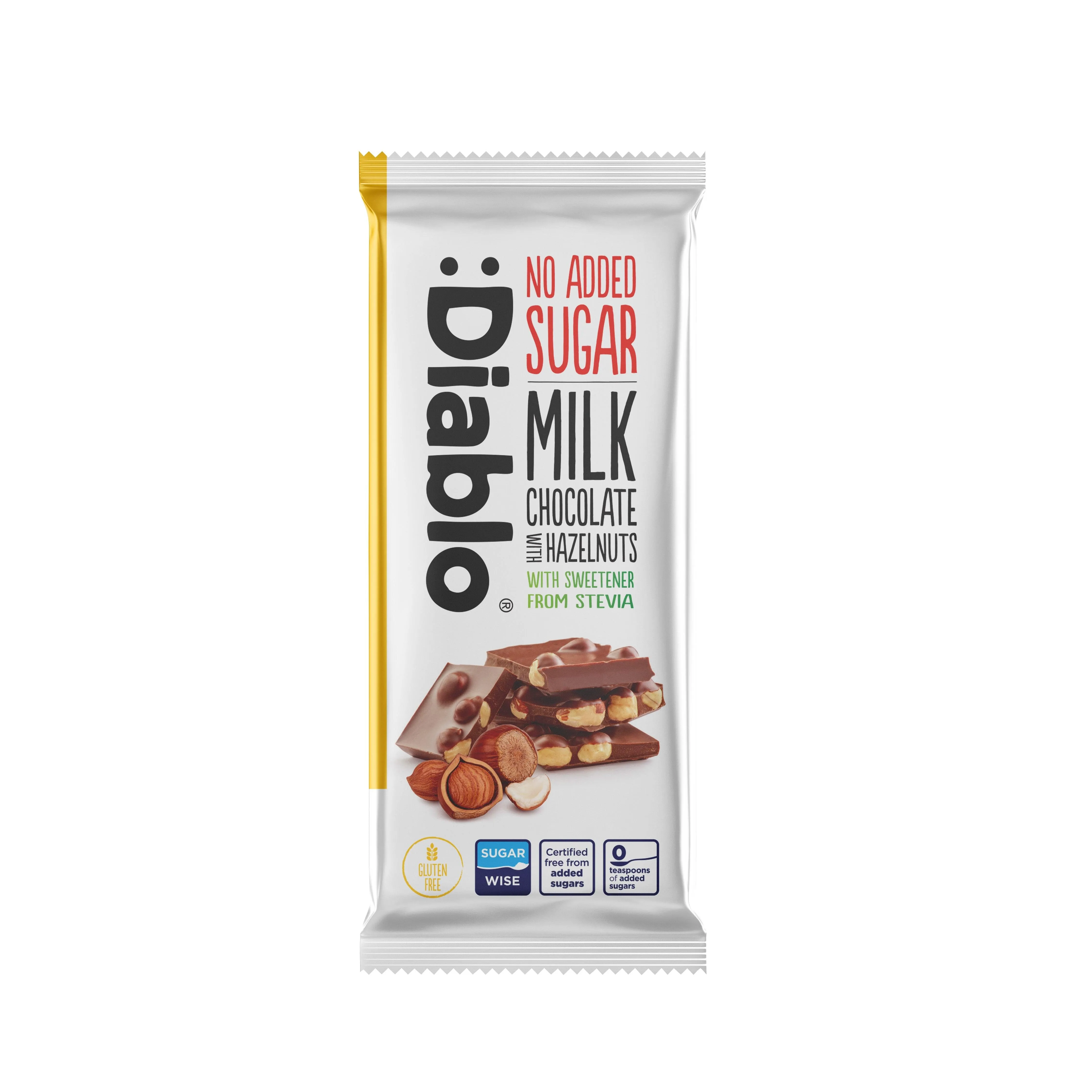 Stevia Milk Chocolate with Hazelnuts 75g